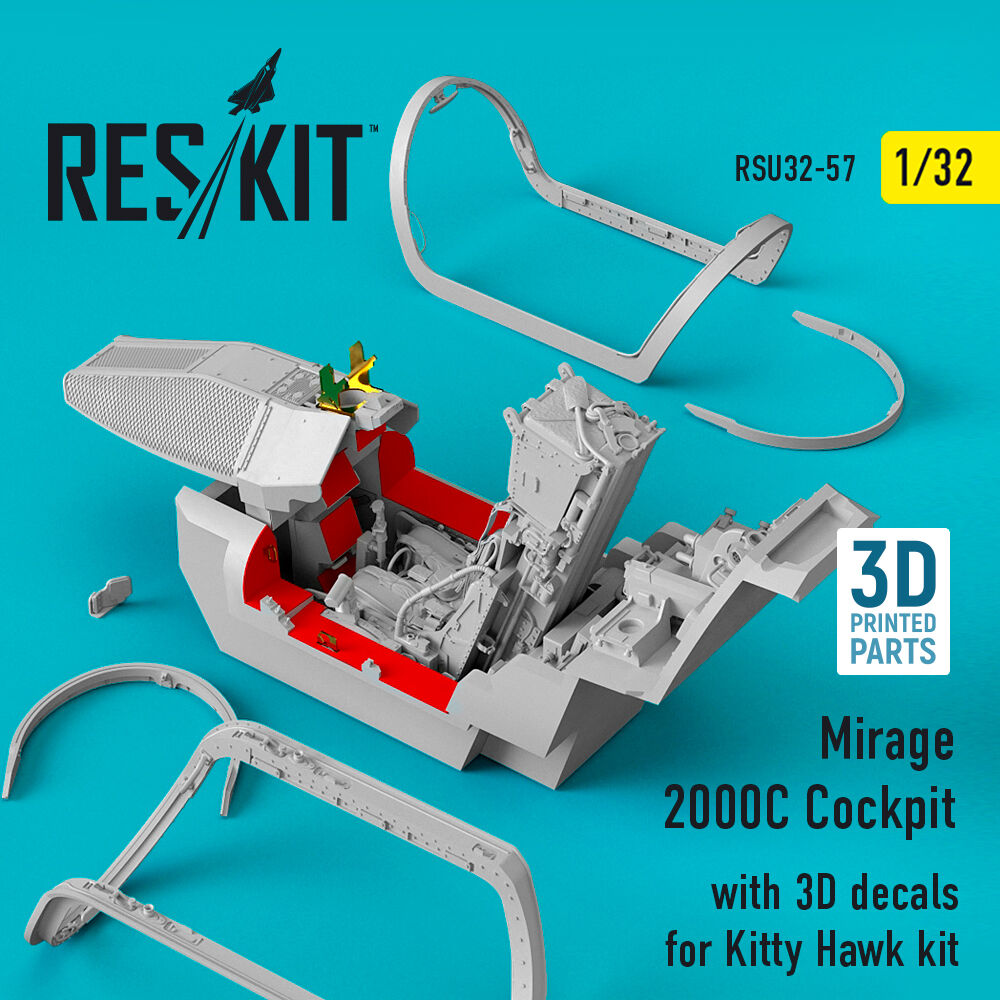 Mirage 2000C Cockpit with 3D decals for Kitty Hawk kit