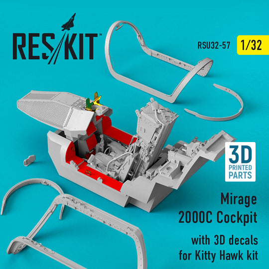 Mirage 2000C Cockpit with 3D decals for Kitty Hawk kit