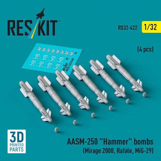 AASM-250 Hammer bombs (6 pcs) (Mirage 2000, Rafale, MiG-29) (3D Printed)