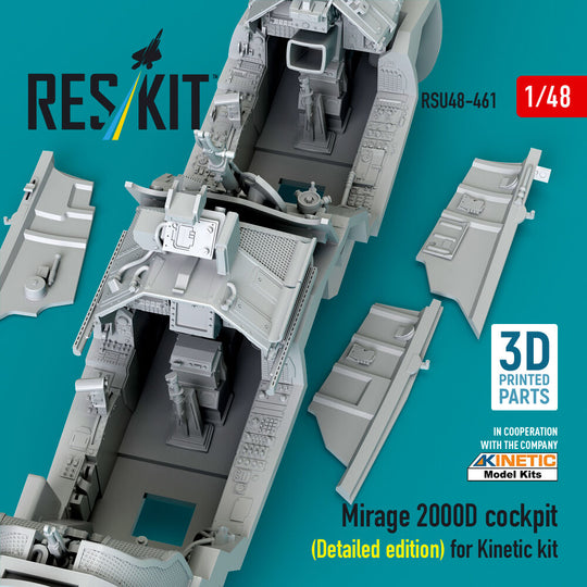 Mirage 2000D cockpit (Detailed edition) for Kinetic kit (3D Printed)