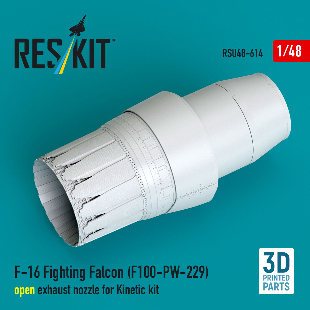 F-16 Fighting Falcon (F100-PW-229) open exhaust nozzle for Kinetic kit (3D Printed)