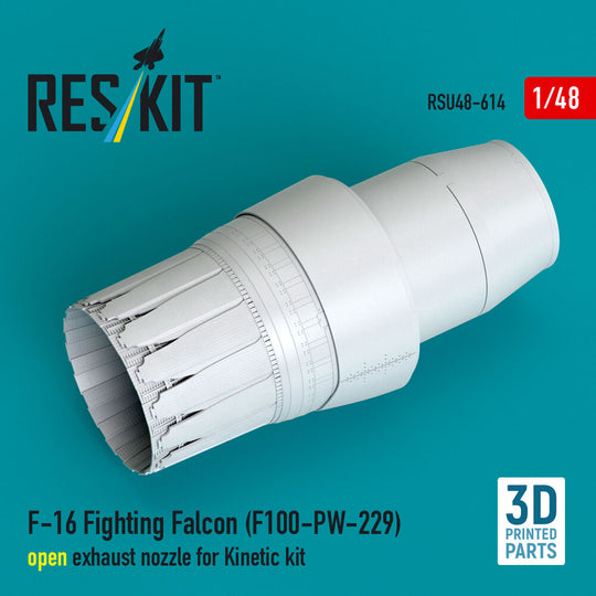 F-16 Fighting Falcon (F100-PW-229) open exhaust nozzle for Kinetic kit (3D Printed)