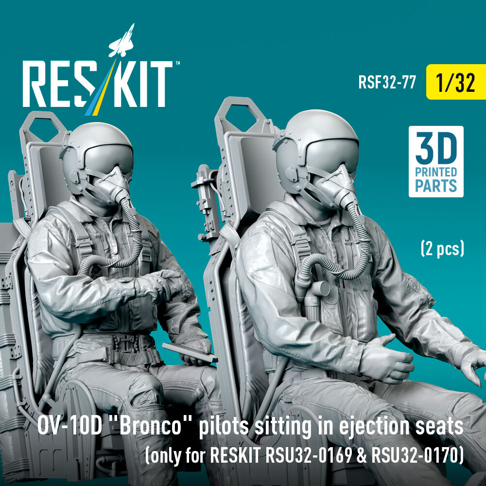 OV-10D Bronco pilots sitting in ejection seats (2 pcs) (only for RESKIT RSU32-0169 & RSU32-0170) (3D Printed)
