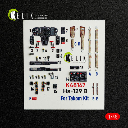 Hs-129 B - interior 3D decals for Takom kit