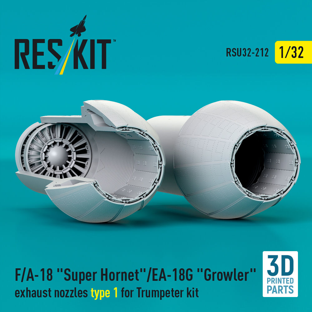 F/A-18 Super Hornet/EA-18G Growler exhaust nozzles type 1 for Trumpeter kit (3D Printed)