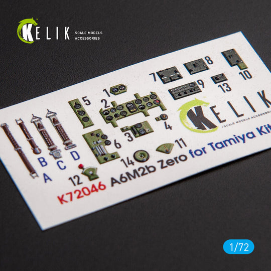 A6M2B Zero - interior 3D decals for Tamiya kit