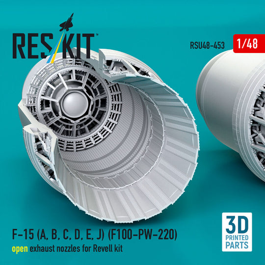 F-15 (A, B, C, D, E, J) (F100-PW-220) open exhaust nozzles for Revell kit (3D Printed)