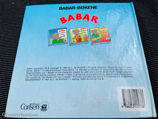 Babar Og Malerskrinet. Fargebok / Pop-Opp Bok. 1991. Fortelling