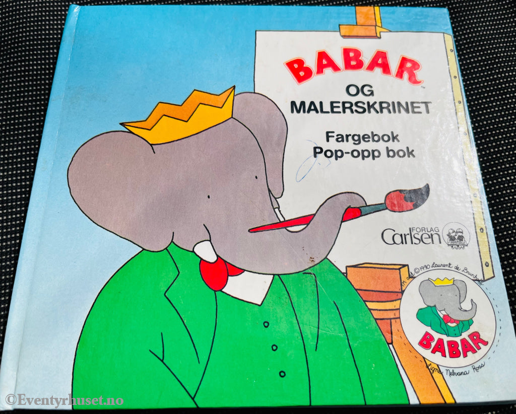 Babar Og Malerskrinet. Fargebok / Pop-Opp Bok. 1991. Fortelling