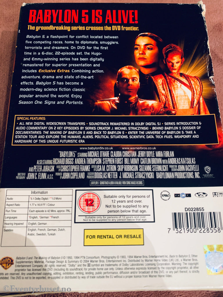 Babylon 5: The Complete First Season (1994). DVD samleboks.