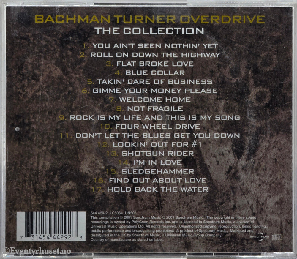 Bachman-Turner Overdrive. The Collection. 2001. Musikk-CD.
