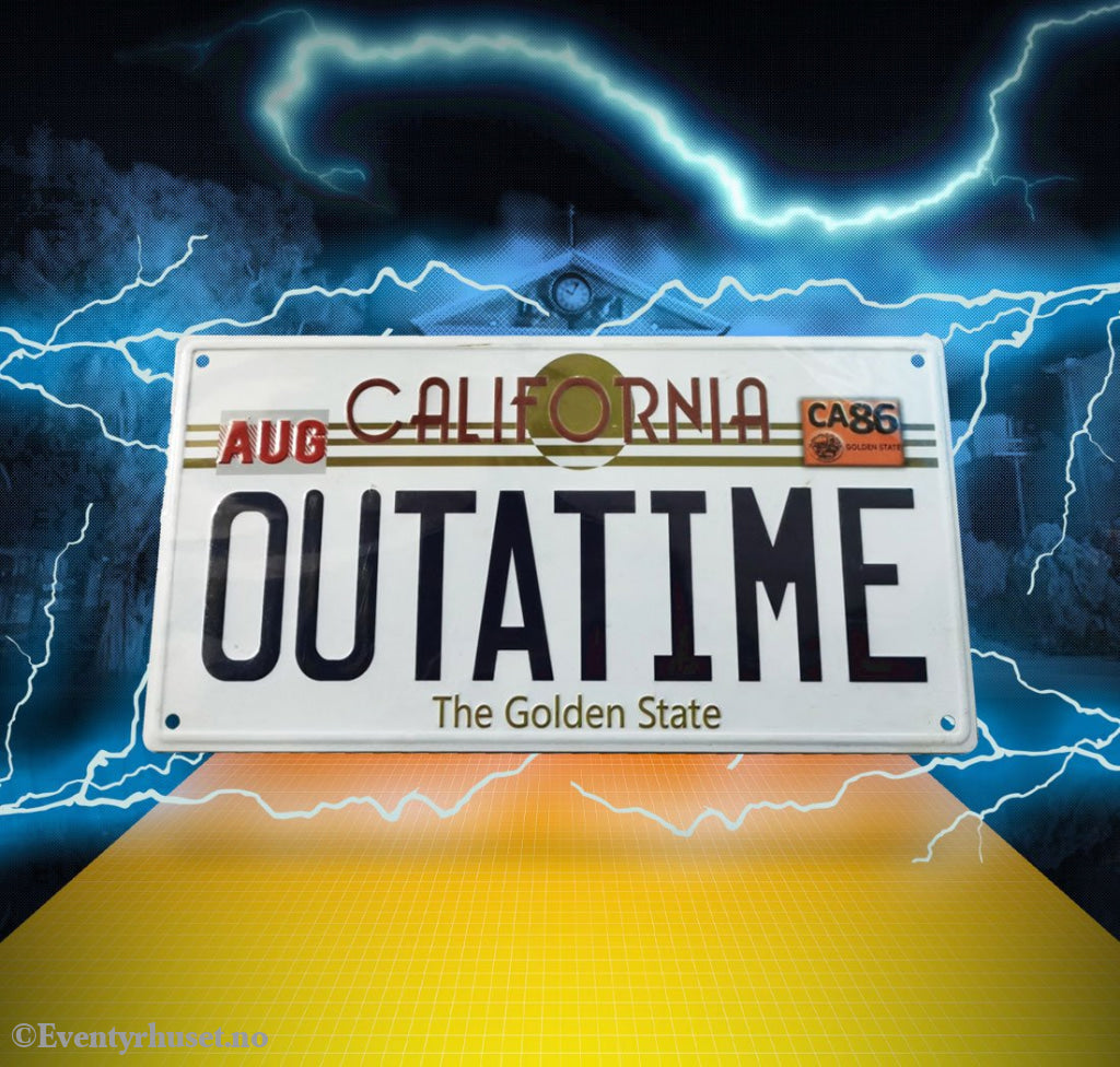 Back To The Future Metal Sign ´Outatime´ DeLorean License Plate Home & Gifts