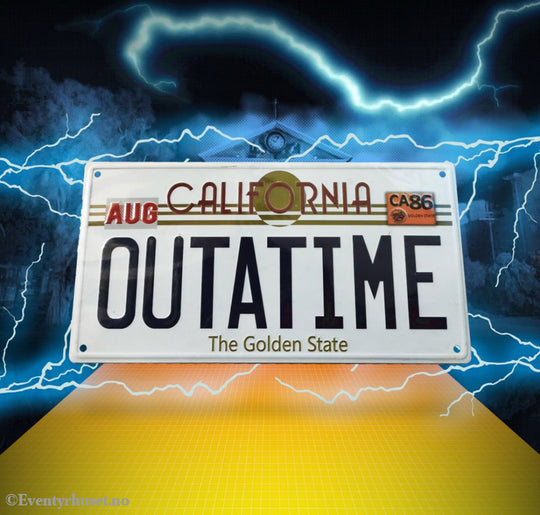 Back To The Future Metal Sign ´Outatime´ DeLorean License Plate Home & Gifts