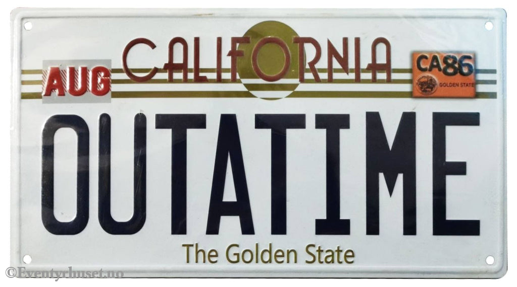 Back To The Future Metal Sign ´Outatime´ DeLorean License Plate Home & Gifts