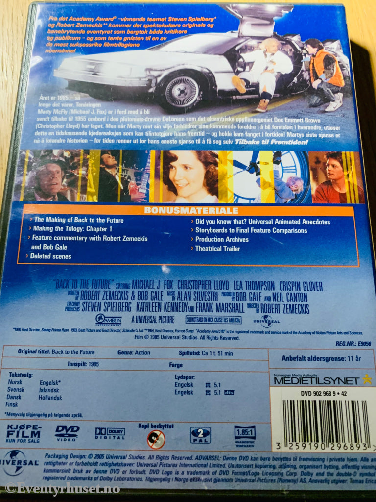 Back To The Future (Tilbake Til Fremtiden). 1985. Dvd. Dvd