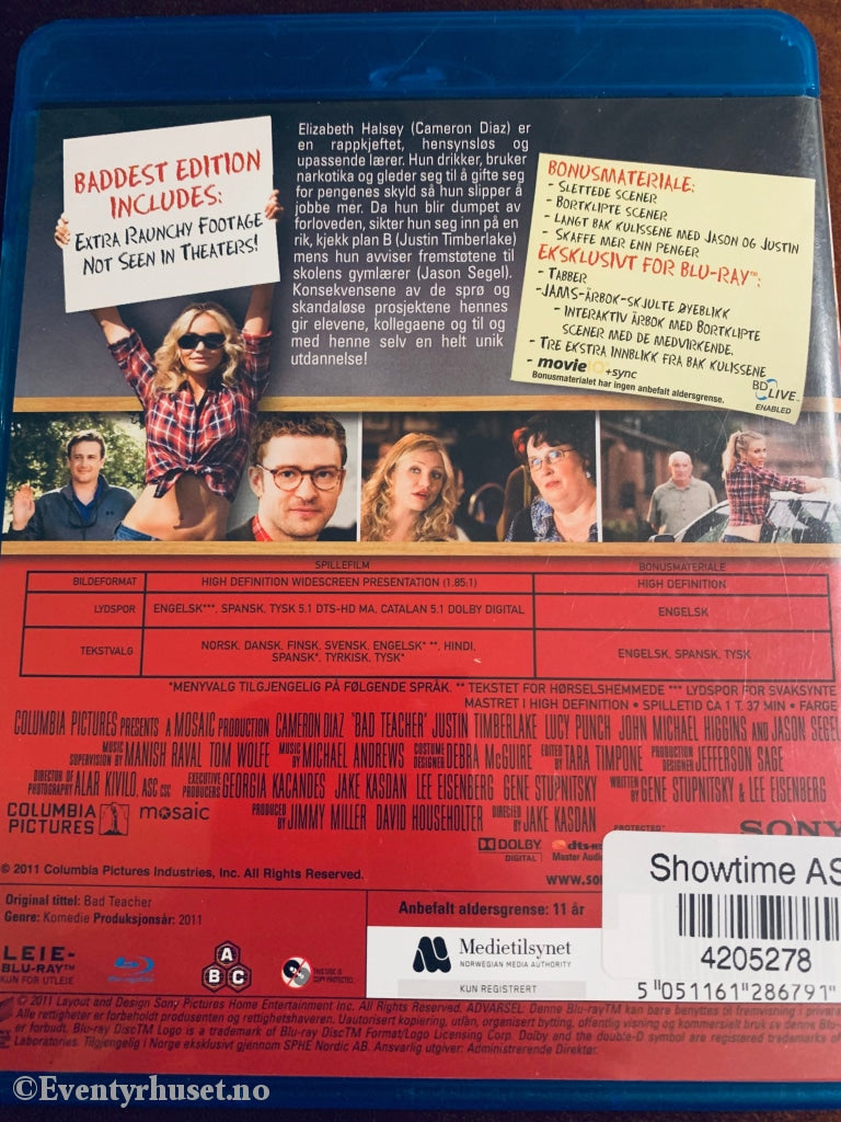 Bad Teacher. 2011. Blu-Ray Leiefilm. Blu-Ray Disc