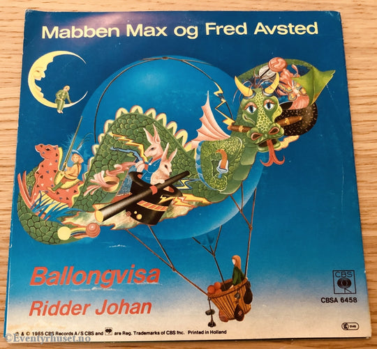 Ballongvisa. Mabben Max Og Fred Avsted. Med Toy-Konkurranse! 1985. Ep-Singel. Ep