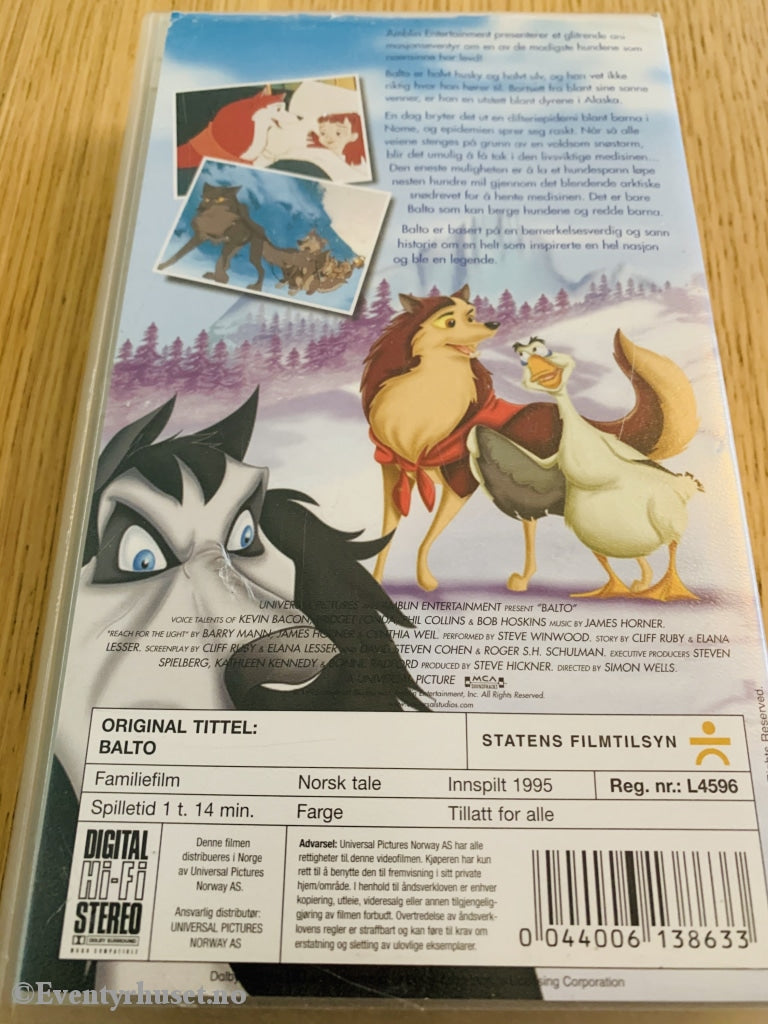 Balto. 1995. Vhs. Vhs