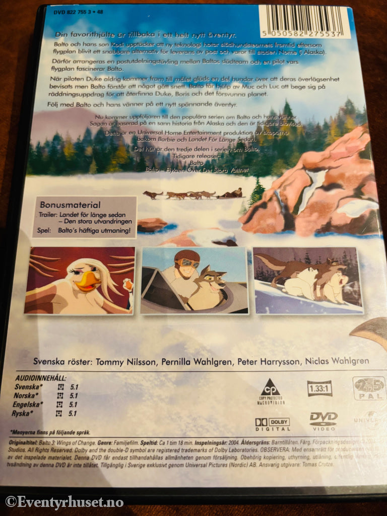 Balto – Förändringens vingar. DVD. Svensk utgave.
