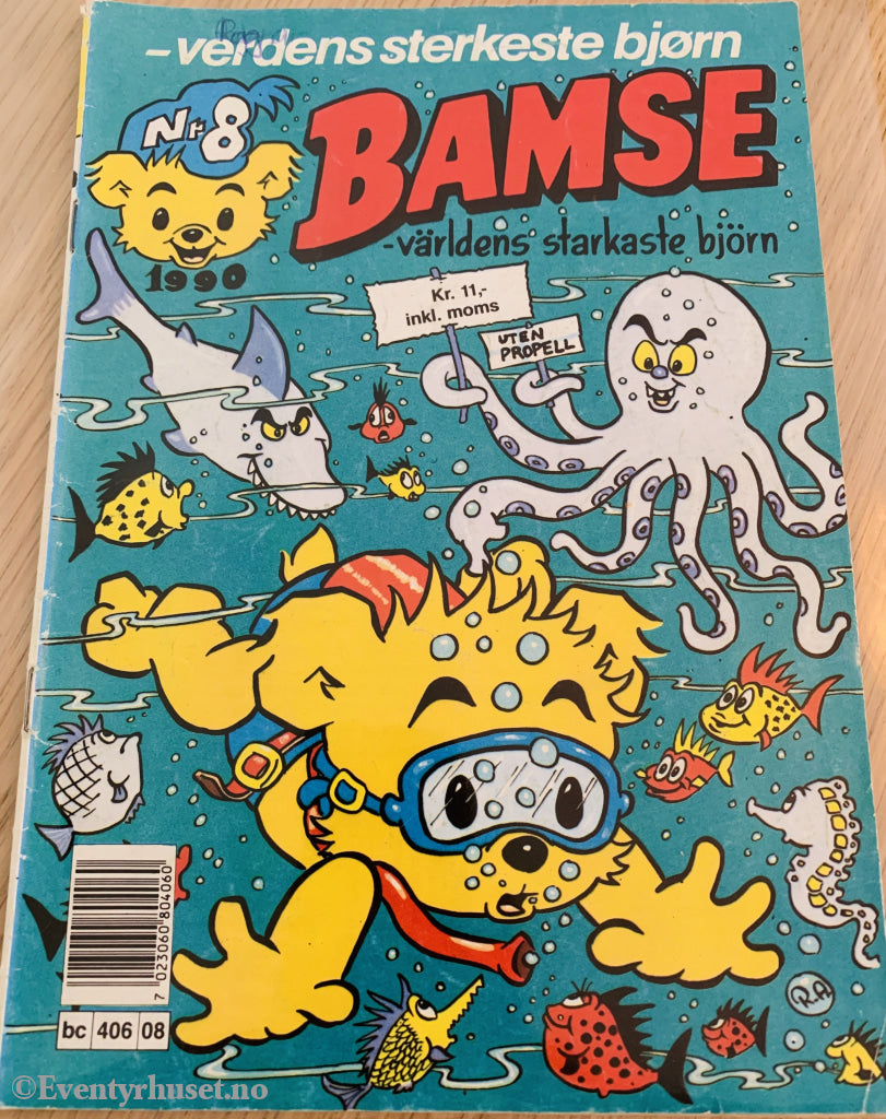 Bamse. 08/1990. Tegneserieblad