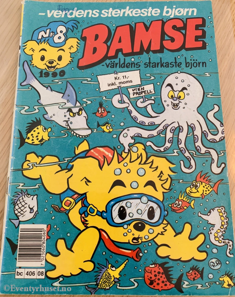 Bamse. 08/1990. Tegneserieblad