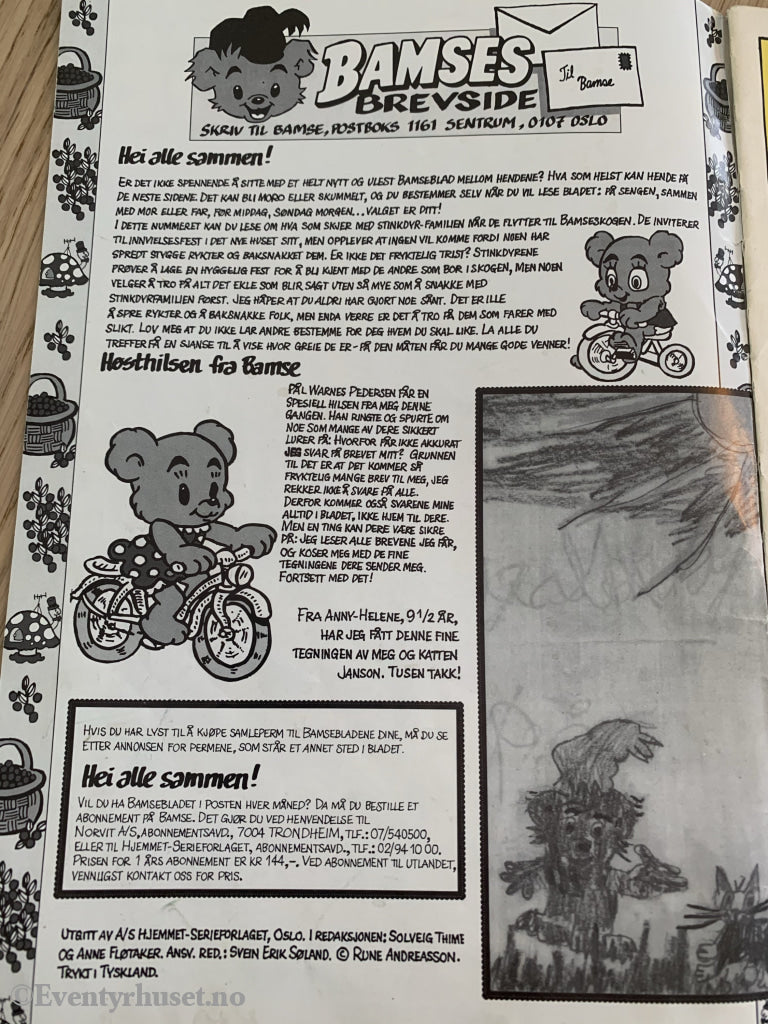 Bamse. 10/1991. Tegneserieblad