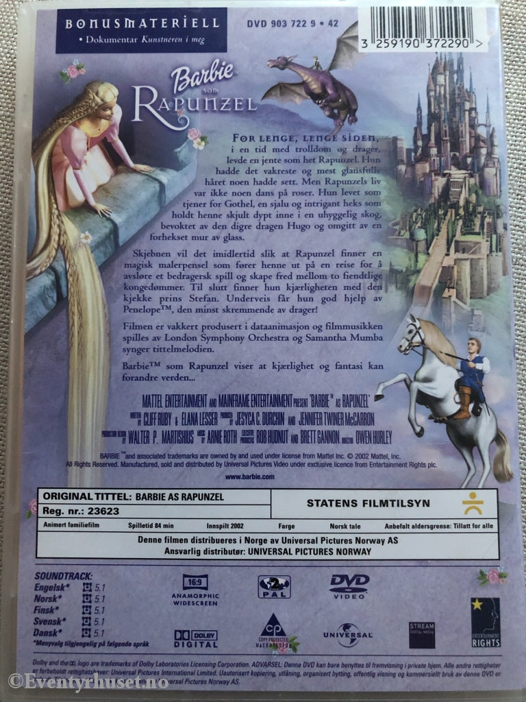 Barbie. 2002. Rapunzel. Dvd. Dvd