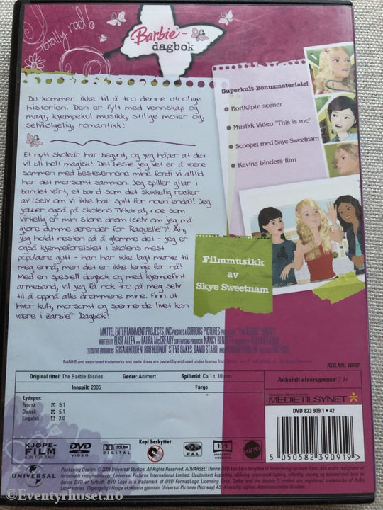 Barbie. 2006. Barbie-Dagbok. Dvd. Dvd