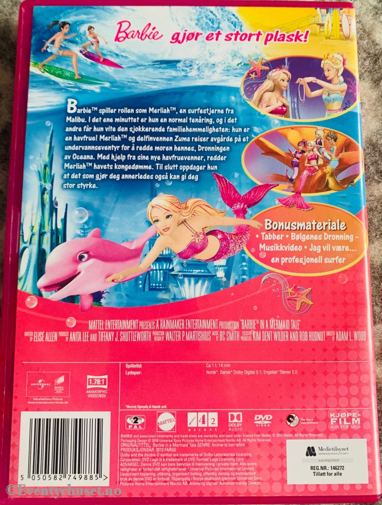 Barbie. 2009. Barbie I Et Havfrueeventyr. Dvd. Dvd