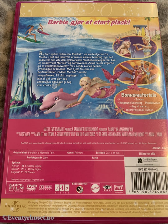 Barbie. 2009. Barbie I Et Havfrueeventyr. Dvd. Dvd