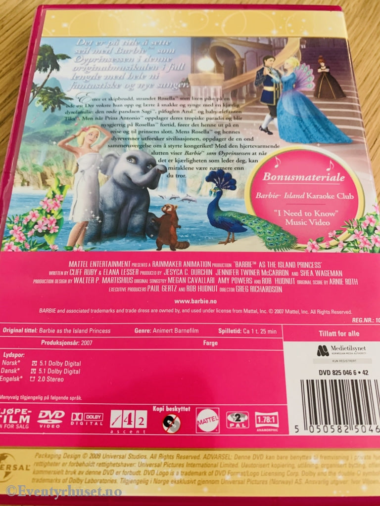 Barbie Klassiker. 2007. Som Øyprinsessen. Dvd. Dvd
