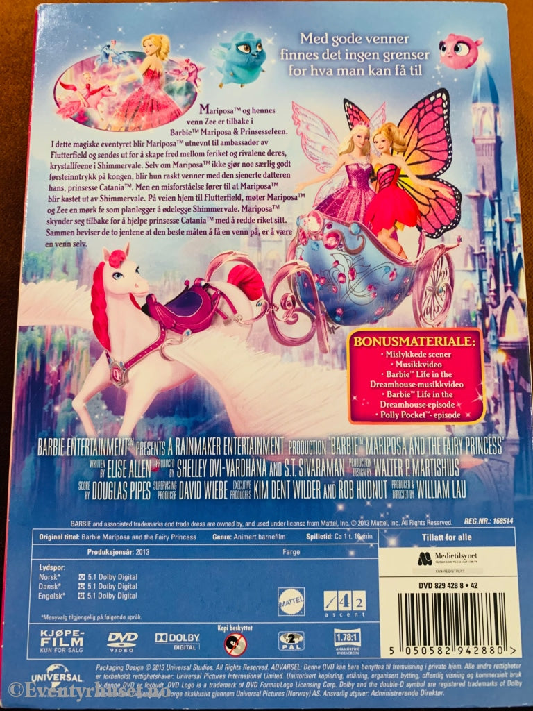 Barbie - Mariposa Og Prinsessefeen. Dvd Slipcase.
