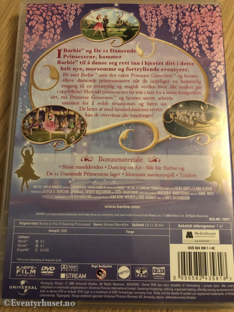 Barbie Og De 12 Dansende Prinsessene. 2006. Dvd. Dvd