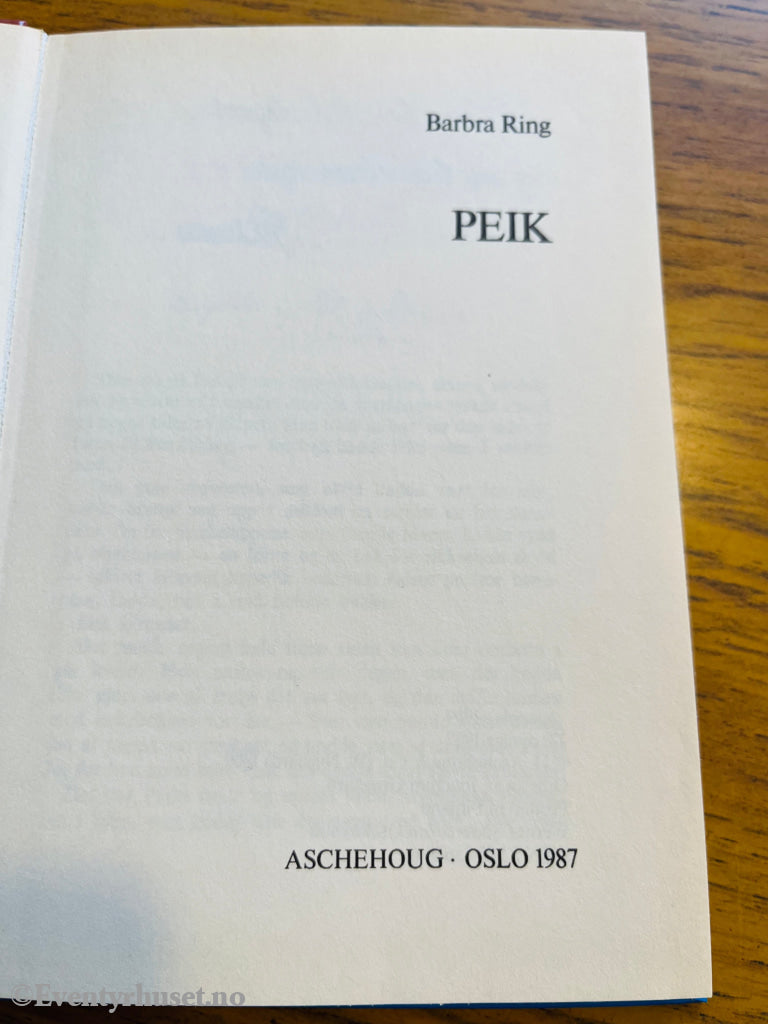 Barbra Ring. 1909. Peik. Bok.