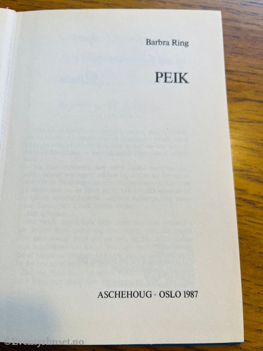 Barbra Ring. 1909. Peik. Bok.