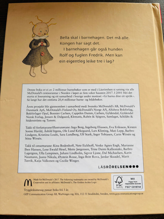 Barbro Lindgren og Eva Eriksson – Bella i barnehagen. Bok.