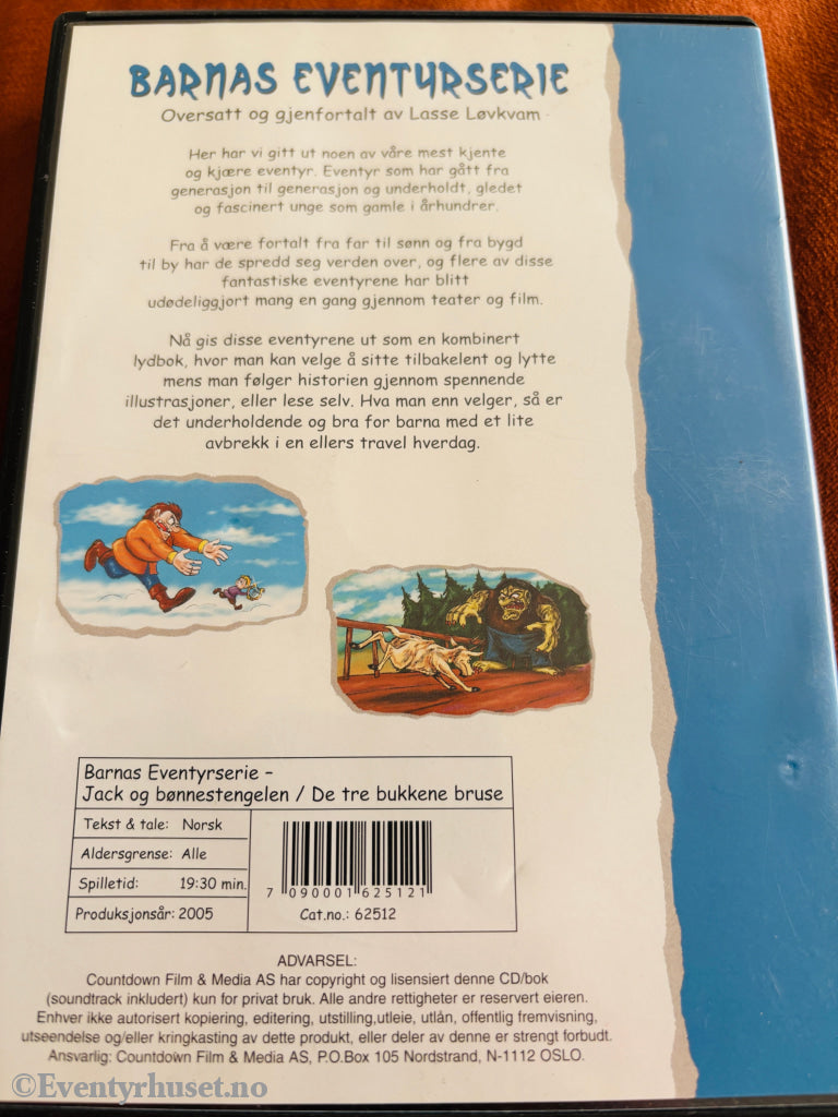 Barnas Eventyrserie – Jack og bønnestengelen / De tre bukkene Bruse. Lydbok på CD.