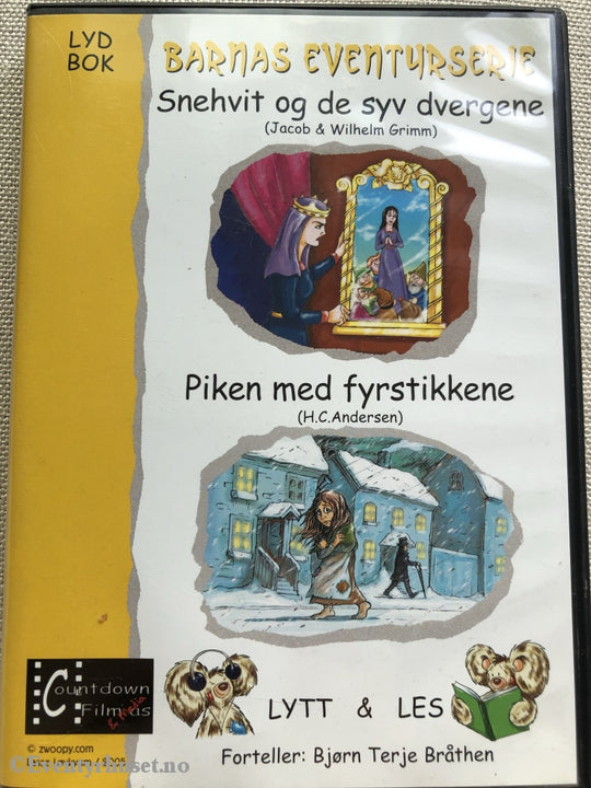 Barnas Eventyrserie - Snehvit Og De Syv Dvergene / Piken Med Fyrstikkene. 2005. Cd+Bok. Lytt Les! Cd