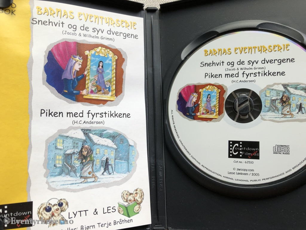 Barnas Eventyrserie - Snehvit Og De Syv Dvergene / Piken Med Fyrstikkene. 2005. Cd+Bok. Lytt Les! Cd