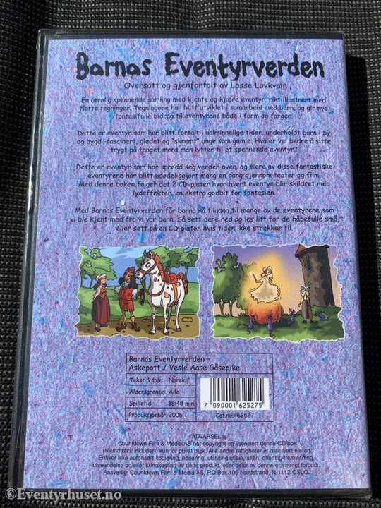 Barnas Eventyrverden - Askepott / Vesle Åse Gåsepike. Cd+Bok. Lytt Og Les! Ny I Plast! Cd