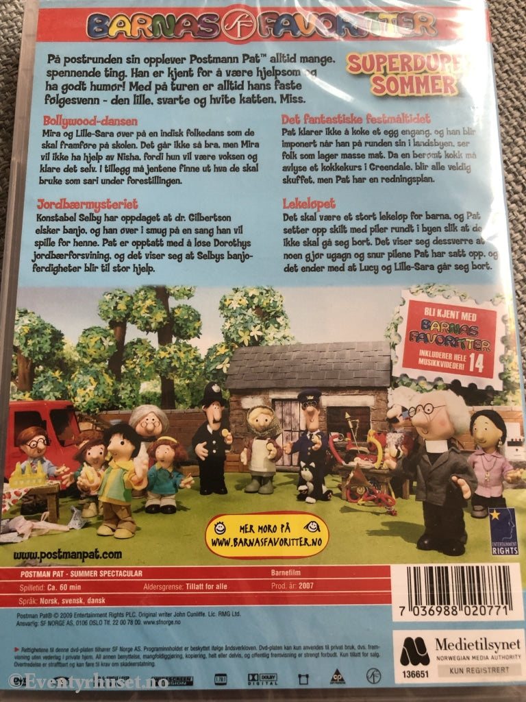 Barnas Favoritter. Postmann Pat. Superduper Sommer. 2007. Dvd. Ny I Plast! Dvd