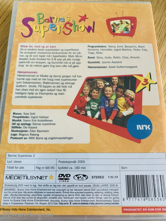 Barnas Supershow 3 (Nrk). 2005. Dvd. Ny I Plast! Dvd