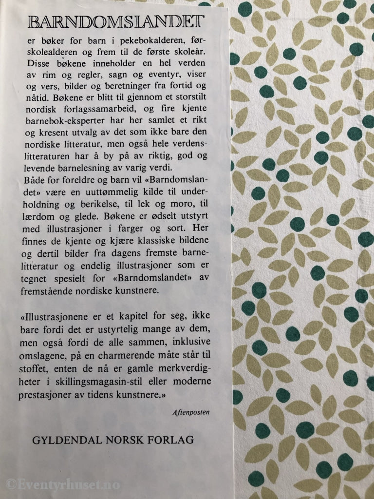 Barndomslandet. 1978. Jeg Red Meg Ut. Fortelling
