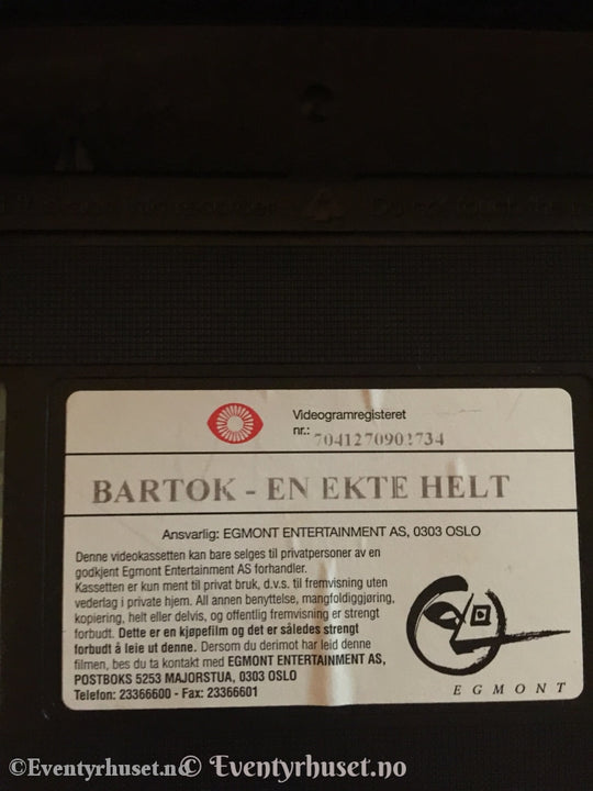 Bartok - En Ekte Helt. 1999. Vhs. Vhs