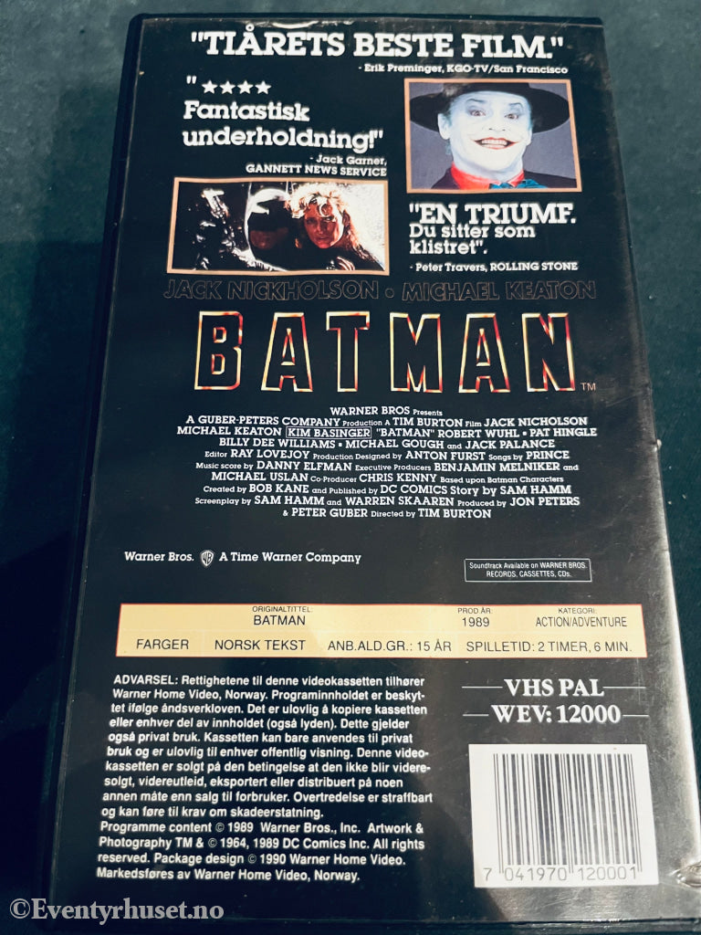 Batman. 1989. Vhs. Vhs