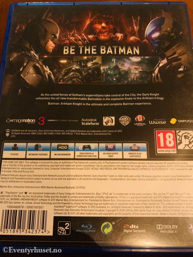 Batman: Arkham Knight. Playstation PS4-spill.