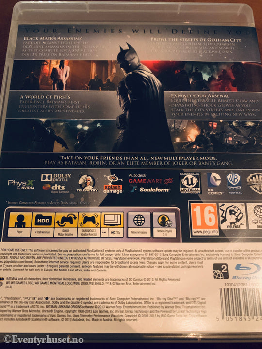 Batman: Arkham Origins. PS3.