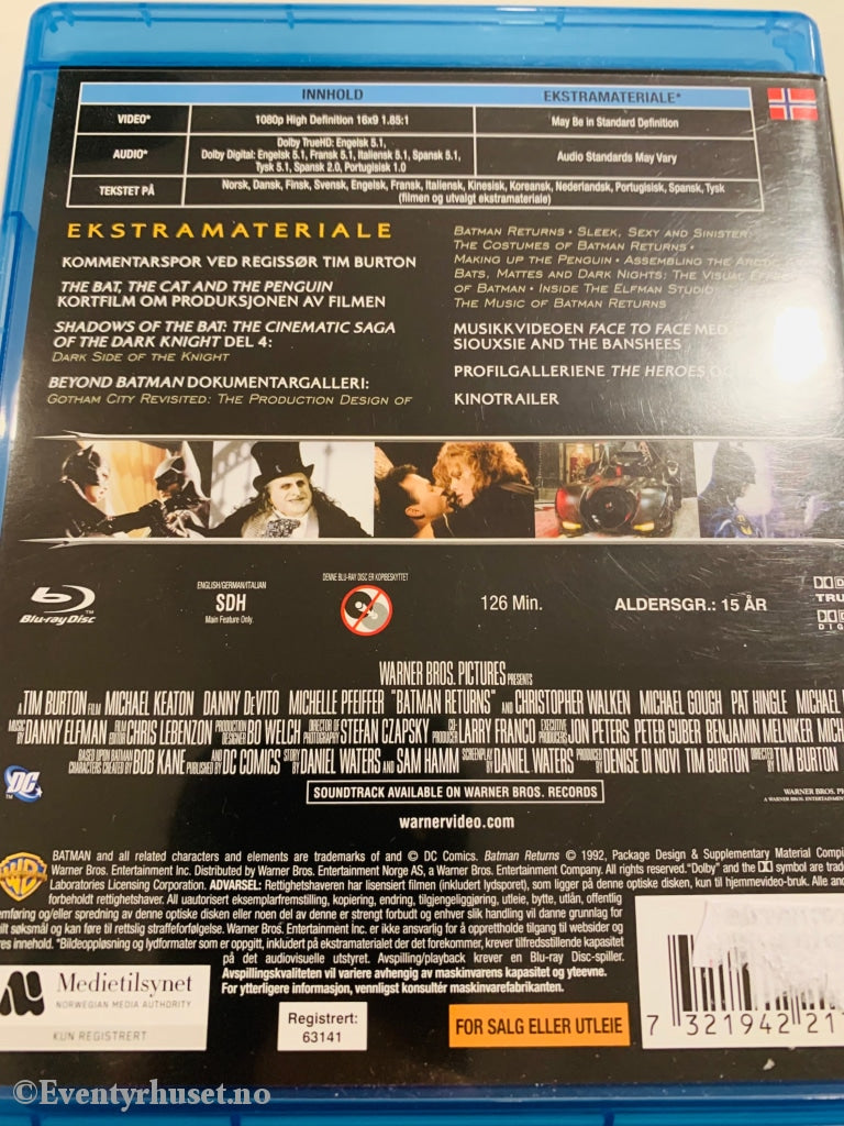 Batman Returns. 1992. Blu-Ray. Blu-Ray Disc