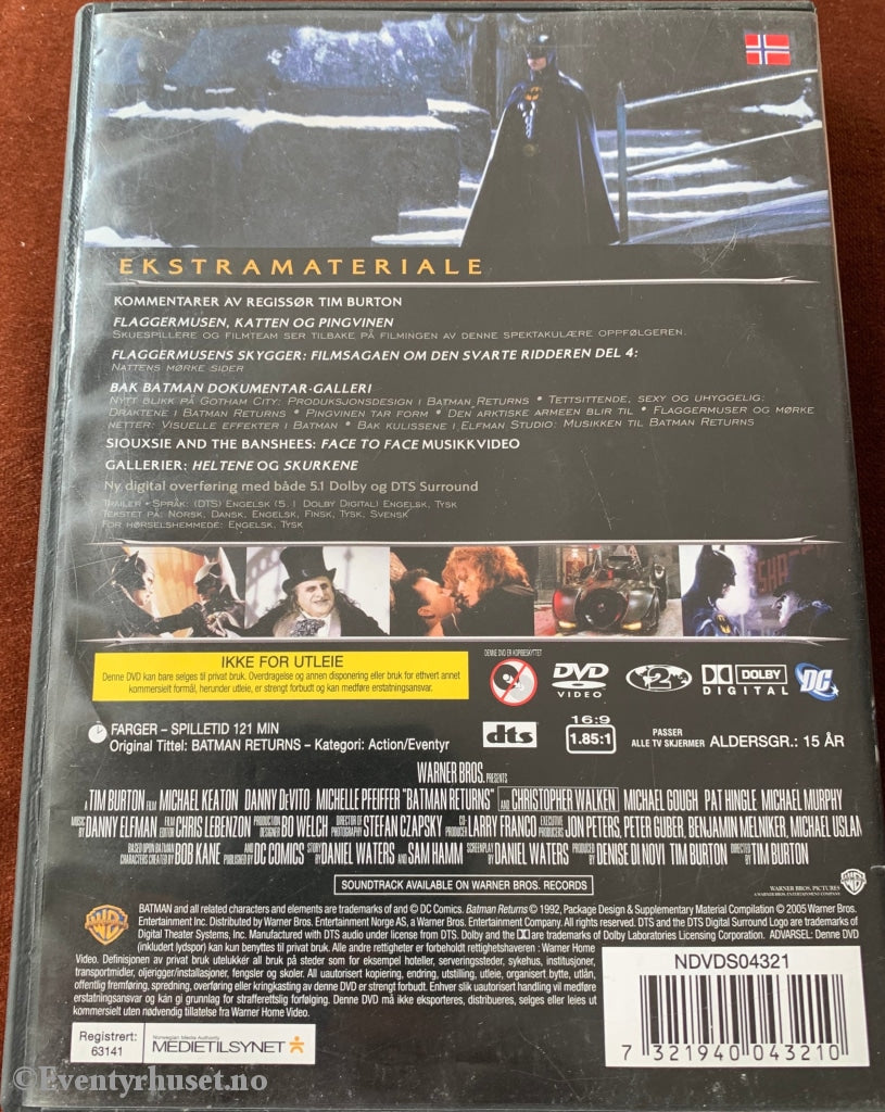 Batman Returns. 1992. Dvd. Dvd