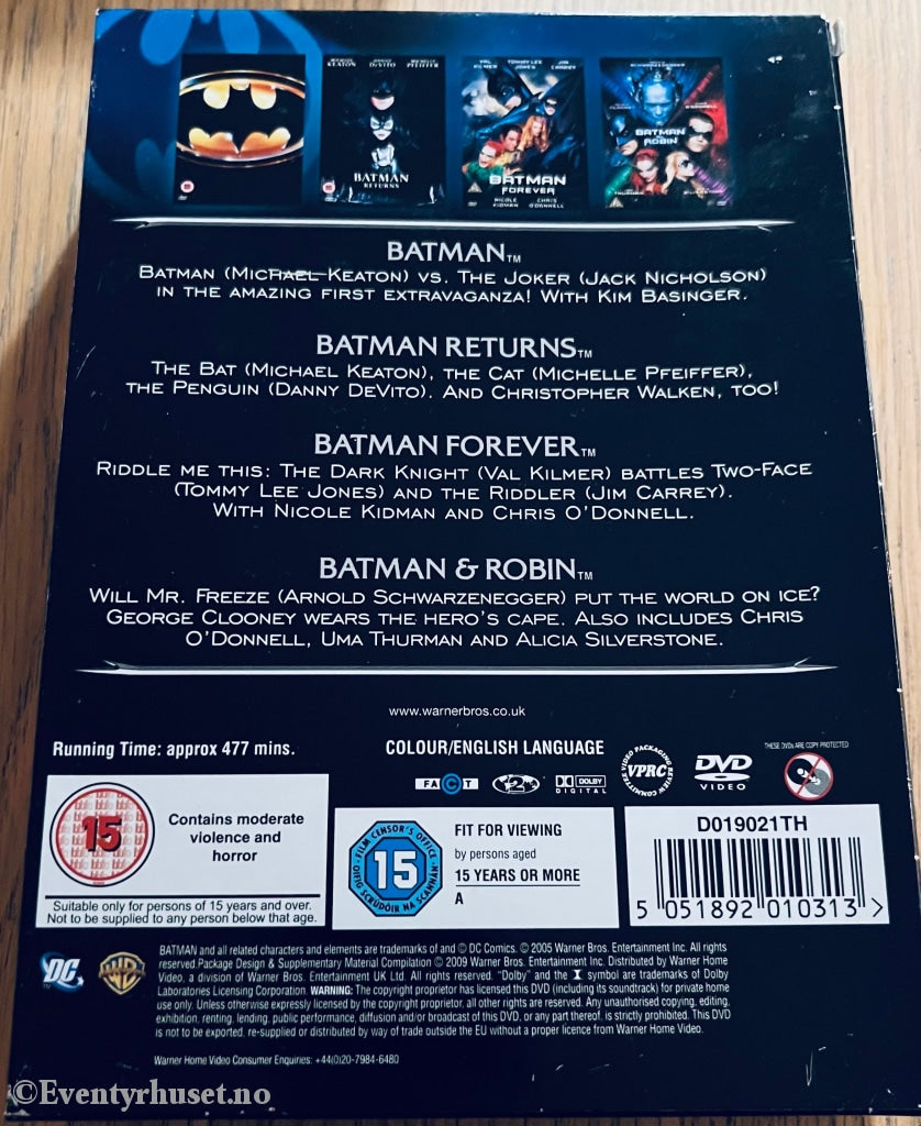 Batman The Motion Picture Anthology. 1989-1997. Dvd Samleboks.